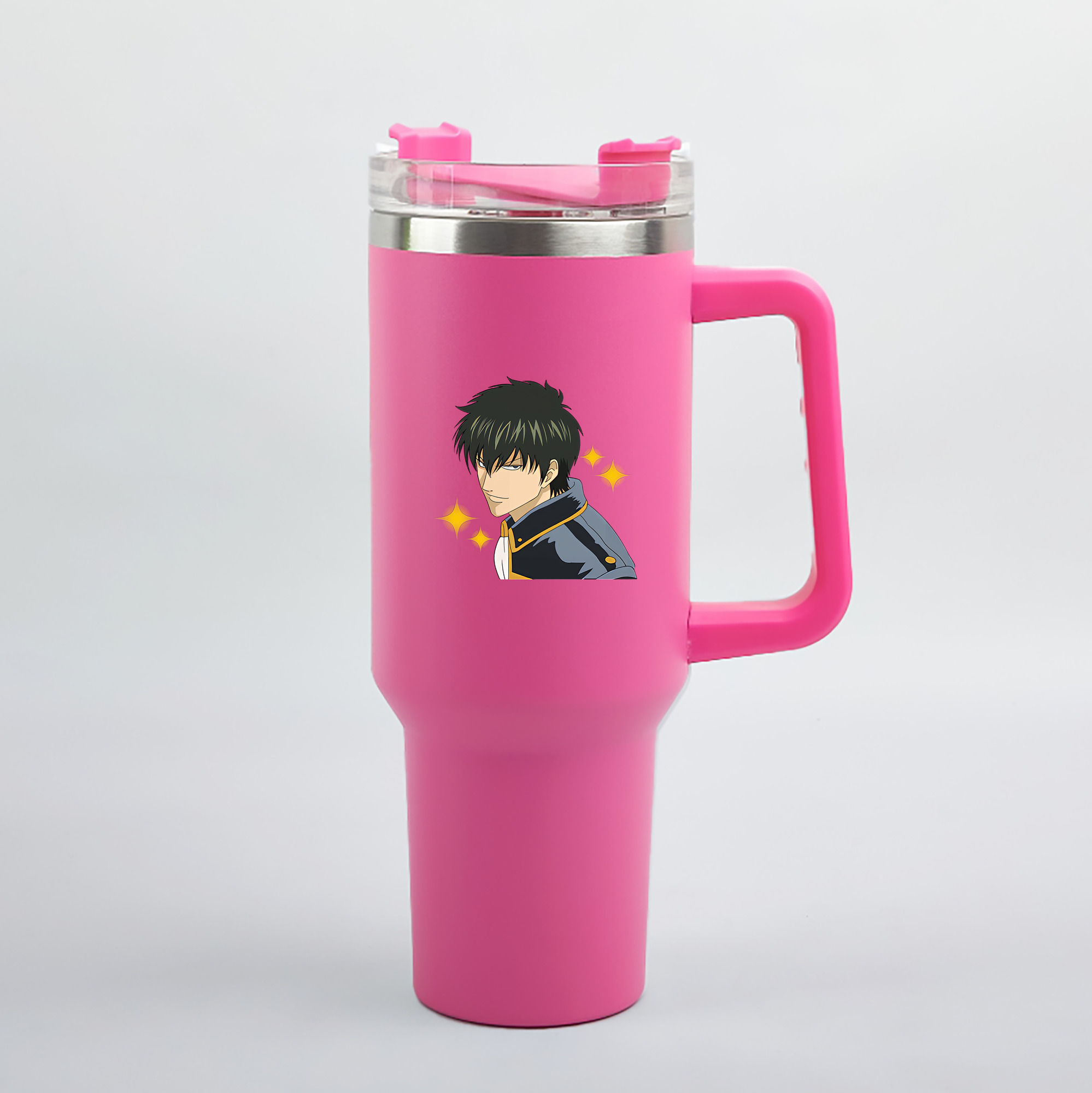 （画像用） ぎんたま 坂田銀時（さかたぎんとき） 神楽 志村新八（しむら しんぱち） GINTAMA Sakata Gintoki Kagura Shimura Shinpachi 1200mL車用タンブラー（カラープリント）